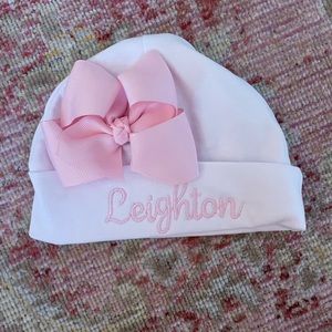 Leighton monogrammed newborn hat